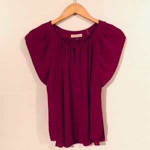 Rebecca Taylor Crepe Georgette Flutter Top